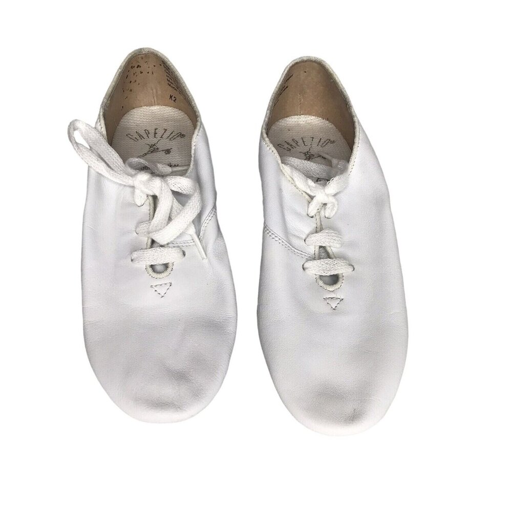 Capezio Kids White Lace Up Dance Jazz Shoe Split Sole Oxford 1.5 Medium Girls